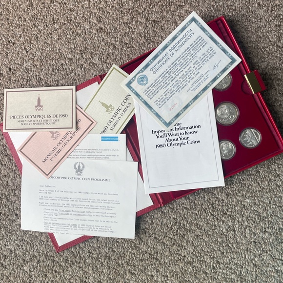 1980 Russian Olympic silver commemorative coin set. - Picture 4 of 5